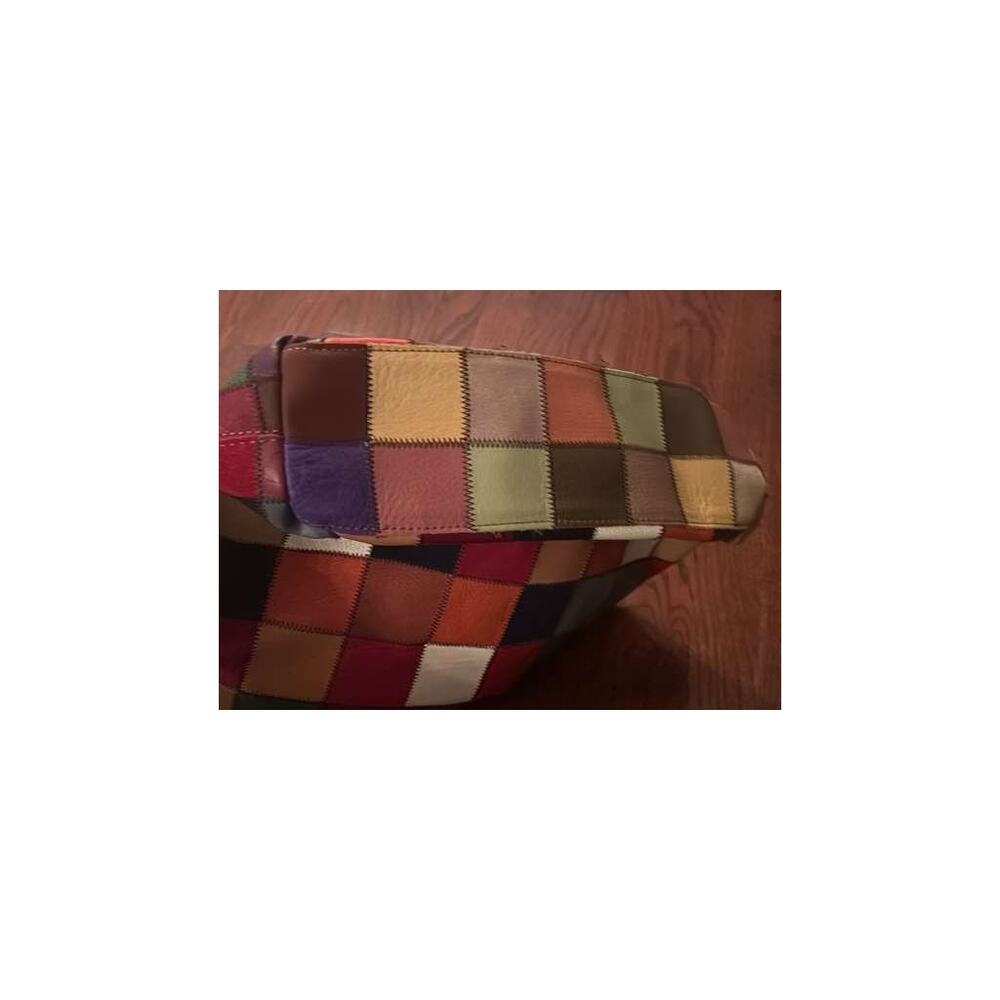 Stella and Max Multicolored Patchwork Leather Hobo Shoulder Bag – Boho Chic - Picture 6 of 7